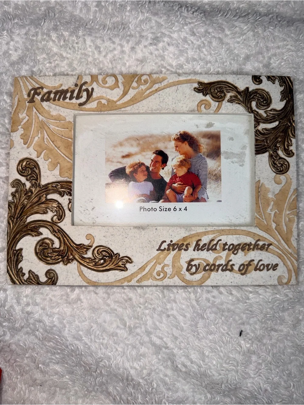 Family Sentiment Decorative Photo Frame - Beige and Brown